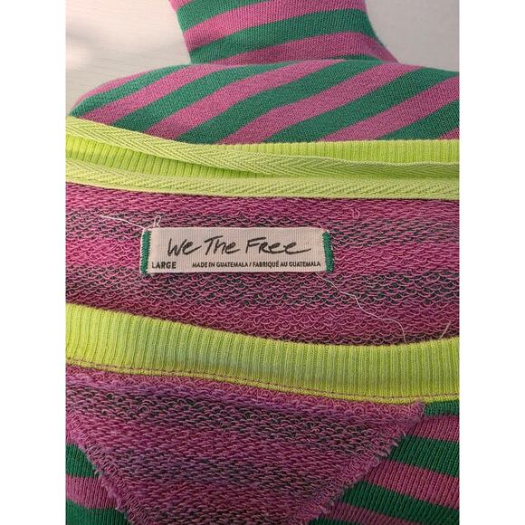 Free People We The Free Sweater Striped Oversized Baggy Sz L Casual Cozy Soft - Picture 3 of 7